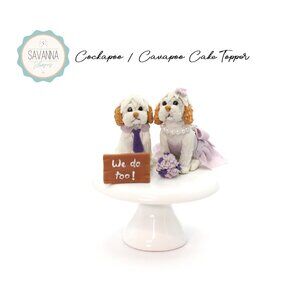 Dog Cake Topper, Cockapoo Cake Topper / Wedding Cake Topper